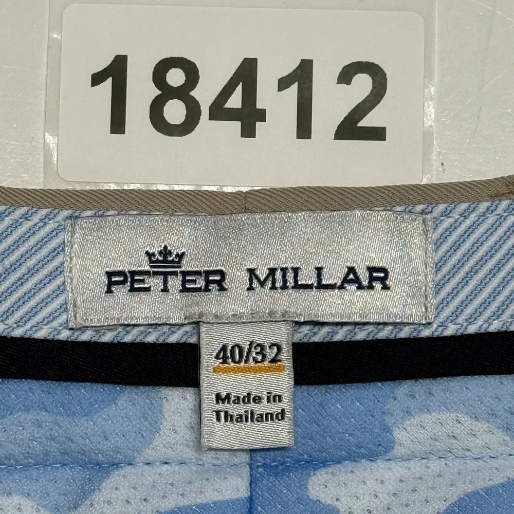 Peter Millar Pants‎ Mens Measures 40x30 Tan Golf Performance Hemmed Tag Sz 40x32